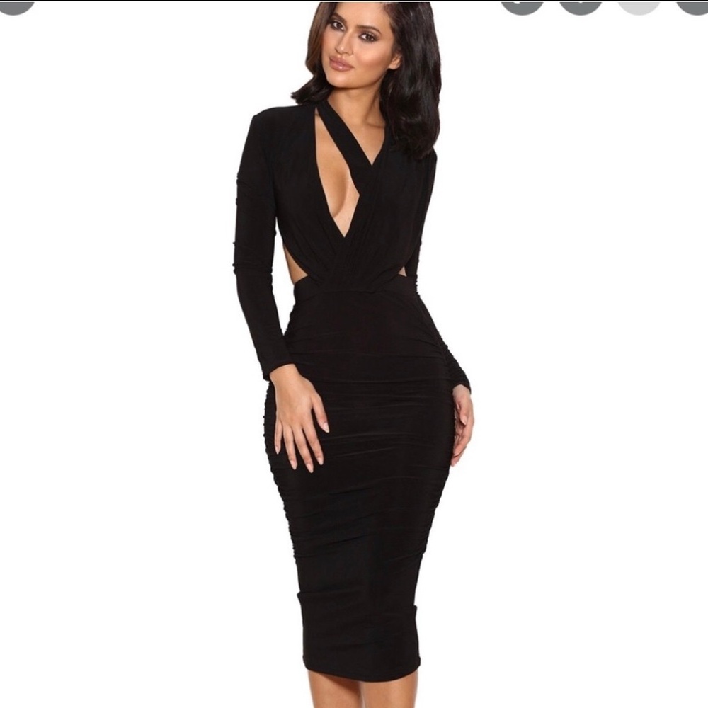 Elegant Black Long Sleeve Dress